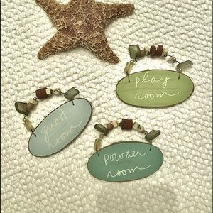 Set of 3  (Beachy) Cottage Door Hangers